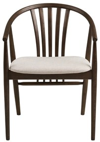 Тъмнокафяв трапезен стол с подлакътници от масивен дъб Agustin – House Nordic