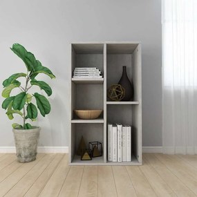 800166 vidaXL Библиотека/бюфет, бетонно сива, 50x25x80 см, инженерно дърво