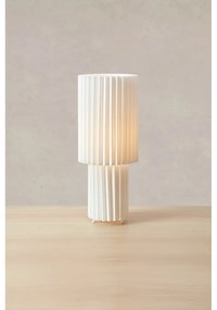 Бяла настолна лампа с текстилен абажур (височина 45 cm) Catis – Markslöjd