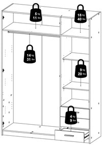 Тъмносив гардероб 147x200 cm Sprint – Tvilum