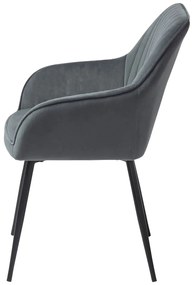 Сиви тапицирани трапезни столове в комплект с подлакътници 2 бр. Nolan Stripe – Unique Furniture