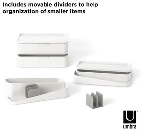 Бял пластмасов органайзер за баня за козметика Glam - Umbra