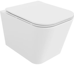 Mexen Teo Rimless WC чиния с падаща тънка седалка, дуропласт, бял гланц - 30850600