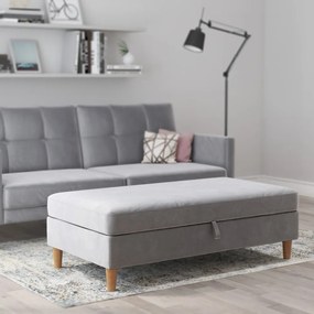 Светлосива кадифена табуретка Lilly – Støraa