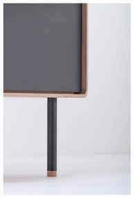 Черен/естествен висок скрин от масивен дъб 60x100 cm Fina – Gazzda