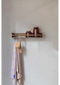Кафява стенна закачалка от масивен дъб с рафт 60 cm Showcase – Mette Ditmer Denmark