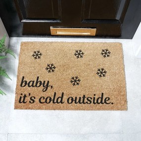 Изтривалка с коледен мотив от кокосови влакна 40x60 cm Baby It's Cold Outside – Artsy Doormats