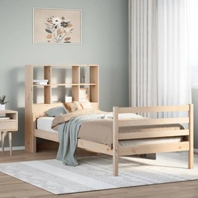 3322231 vidaXL Легло с рафтове за книги, без матрак, 90x200 см, бор масив