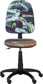 Детски стол Carmen Prestige болид, До 120 кг, Заключване на облегалката във всяка позиция, Коригиране на дълбочина на седалката, Сив/зелен