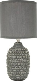 Сива керамична настолна лампа с текстилен абажур (височина 30,5 cm) Points – Mauro Ferretti