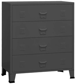 339617 vidaXL Индустриален шкаф с чекмеджета, антрацит, 78x40x93 см, метал