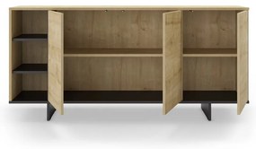 Нисък скрин с дъбов декор в естествен цвят 170x80 cm Cequoia - Marckeric