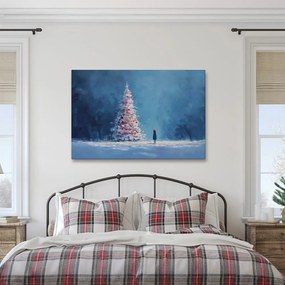 Картина на платно – Коледно дърво и самотен пътник