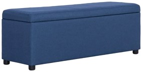 281321 vidaXL Пейка с отделение за съхранение, 116 см, синя, полиестер
