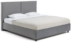 Сиво тапицирано двойно легло с място за съхранение и включена подматрачна рамка 160x200 cm Myra Bold – Bonami Selection