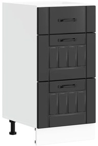 854231 vidaXL Кухненски шкаф "Lucca" Черен, инженерно дърво