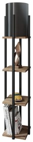 Подова лампа с рафтове NORA 1xE27/40W/230V черен/кафяв
