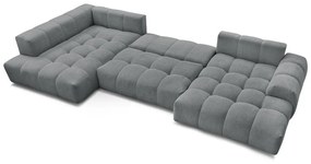 Тъмносив шенилов сгъваем/с място за съхранение ъглов диван (ляв ъгъл/U форма) Everest – Bobochic Paris