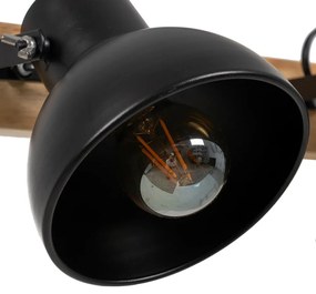 Черно-естествена стенна лампа – Ixia