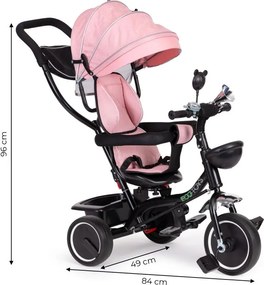 Триколка, детска количка розова ECOTOYS