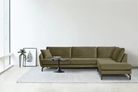 Ъглов диван от зелено кадифе (десен ъгъл) Magic - Scandic