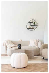 Кремаво одеяло от изкуствена кожа 130x180 cm Galena – House Nordic