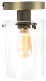 Модерен таванен аплик бронз със стъкло - Dome