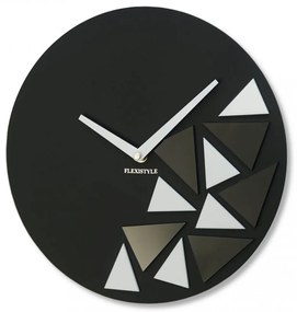Елегантен часовник от черно акрилно стъкло, 30 см