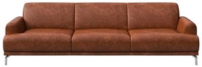 Червено-кафяв кожен диван , 240 cm Puzo - MESONICA
