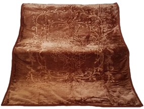 Висококачествено дебело акрилно одеяло кафяво с релефен модел Ширина: 160 см | Дължина: 210 см