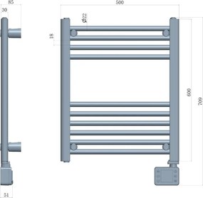 Лира за баня Adler AD 7823, 400W, 10 нагревателни ленти, LED контролер панел, Енергоспестяващ режим, IP24, Бял