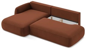 Теракотен сгъваем ъглов диван (ляв ъгъл) Hale – Makamii