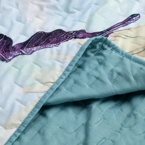 Елегантна кадифена покривка за легло с тропическа шарка Ширина: 220 см | Дължина: 240 см