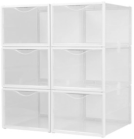 Stackable shoe box Max Home Бял 6 броя полипропилен ABS 25 x 18,5 x 35 cm