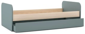 Сиво-зелено детско легло 90x200 cm от декор от бор разтегателно с място за съхранение с включена подматрачна рамка Esteban – Marckeric
