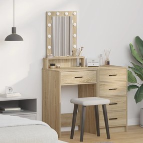 Sonata H Тоалетка  с LED лампи - Дъб Сонома - 50x41x140 см