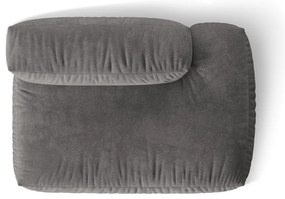 Сив кадифен модул за диван (десен ъгъл) Martina – Micadoni