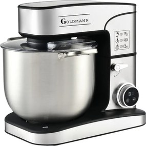 Планетарен миксер Goldmann GM-1115DP, 3500W, 16 л, 6 скорости + импулси, Таймер, Иноксова купа, LED, Инокс