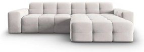 Ъглов диван от светлосиво кадифе (десен ъгъл) Kendal - Micadoni Home