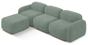 Светлозелен модулен ъглов диван (променлив) Ailani – Makamii