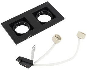 Модерен смарт вграден прожектор черен вкл. 2 Wifi GU10 - Qure
