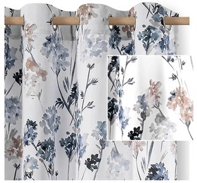 Бяло/светлосиньо dimout перде 135x250 cm Solkone – Restilo