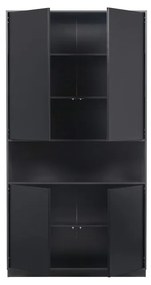 Черен модулен шкаф от борова дървесина 110x210 cm Finca - WOOOD