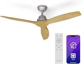 Klarstein Вентилатор за таван Santa Elena Smart 52", Ø 132 cm, 10260 m³/h, перки от истинско дърво, 6 настройки на скоростта, дистанционно управление