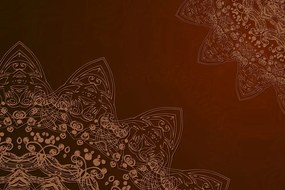 Картина на платно – Модерни елементи на Мандала в кафяви нюанси
