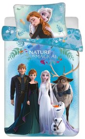 Синьо памучно детско спално бельо за детско креватче 100x135 cm Frozen "Blue" – Jerry Fabrics