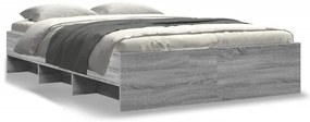 3295658 vidaXL Рамка за легло, сив сонома, 140x200 см, инженерно дърво