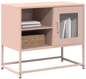 853387 vidaXL ТВ шкаф, розов, 68x39x60,5 см, стомана