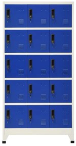 339826 vidaXL Заключващ се шкаф, сиво и синьо, 90x40x180 см, стомана