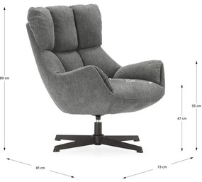 Сиво кресло Odette – Marckeric